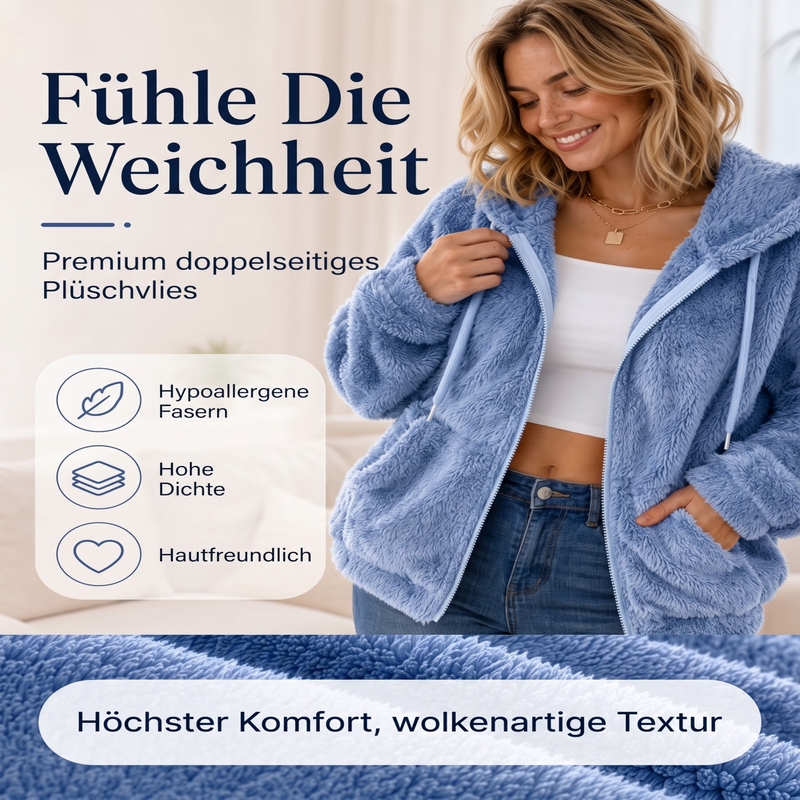 📢📢50%Rabatt!!!🎉✨Damen Kapuzenjacke aus kuscheligem, flauschigem Material