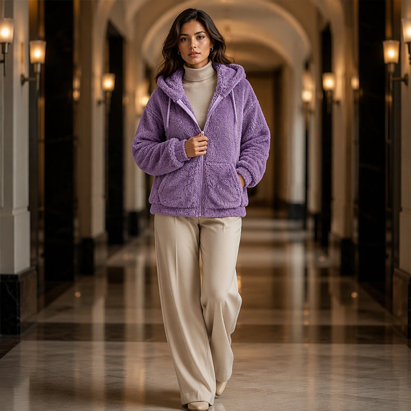 📢📢50%Rabatt!!!🎉✨Damen Kapuzenjacke aus kuscheligem, flauschigem Material