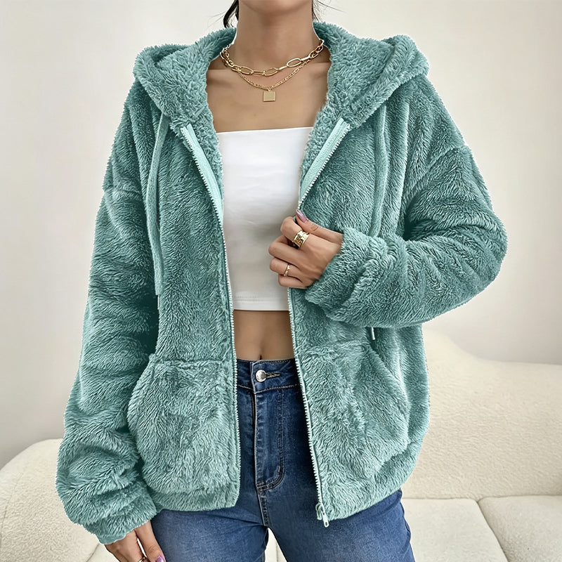 📢📢50%Rabatt!!!🎉✨Damen Kapuzenjacke aus kuscheligem, flauschigem Material