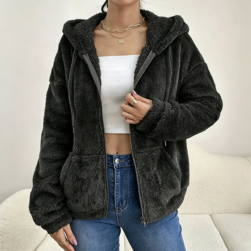 📢📢50%Rabatt!!!🎉✨Damen Kapuzenjacke aus kuscheligem, flauschigem Material
