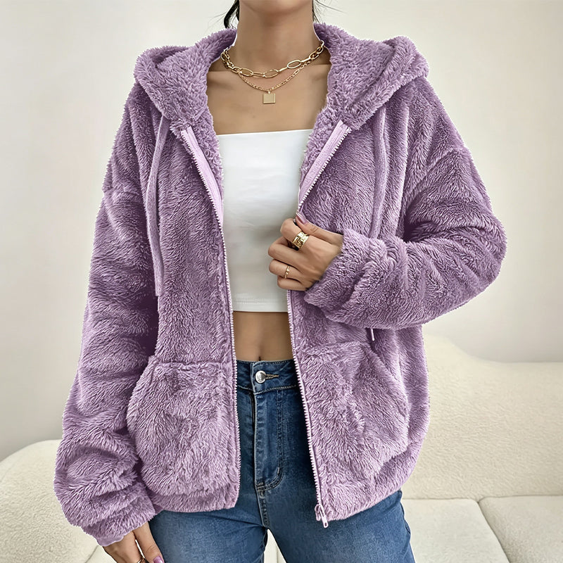 📢📢50%Rabatt!!!🎉✨Damen Kapuzenjacke aus kuscheligem, flauschigem Material