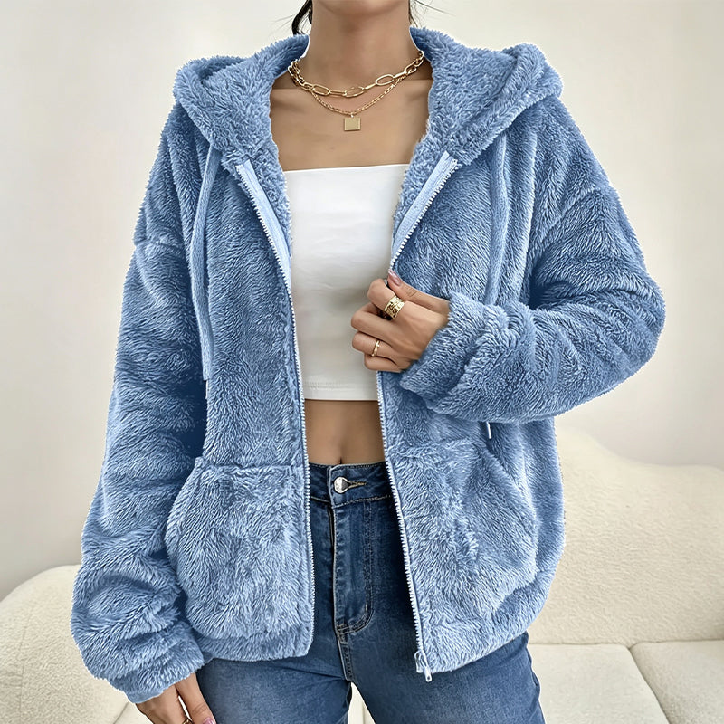📢📢50%Rabatt!!!🎉✨Damen Kapuzenjacke aus kuscheligem, flauschigem Material