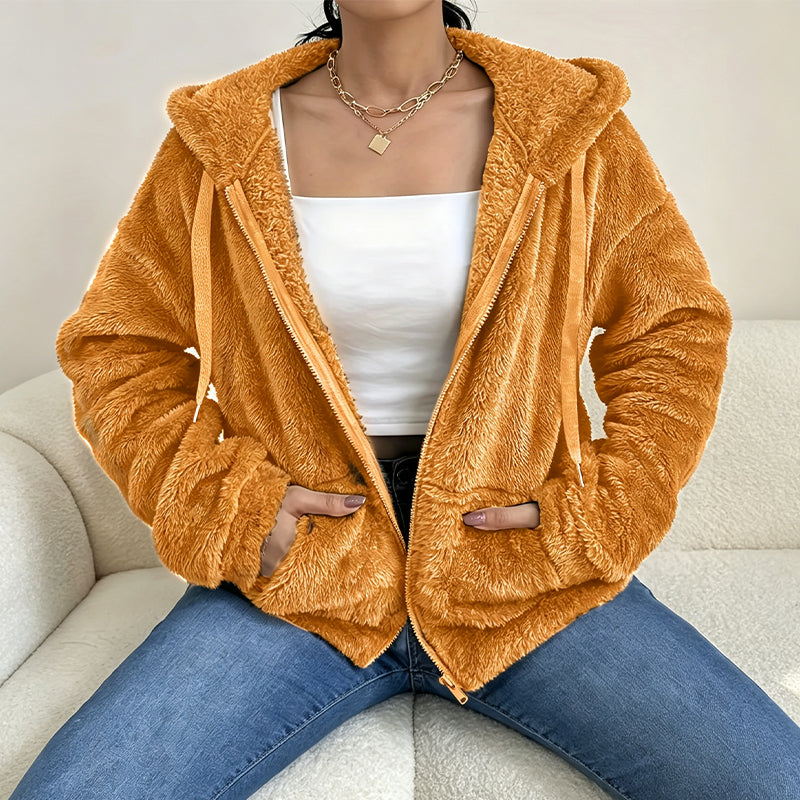 📢📢50%Rabatt!!!🎉✨Damen Kapuzenjacke aus kuscheligem, flauschigem Material