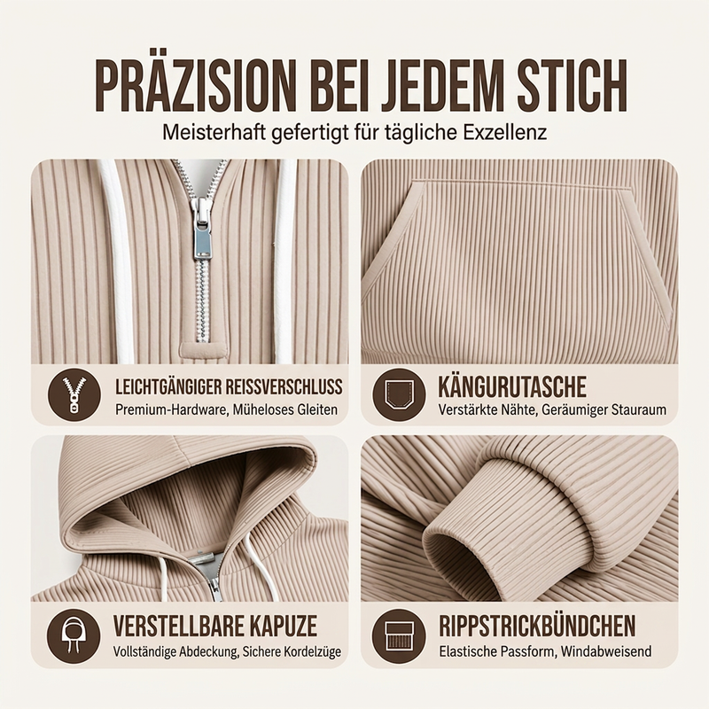 🔥Beliebtes Produkt ！✨Herren-Casual-Cord-Hoodie mit Halb-Reißverschluss