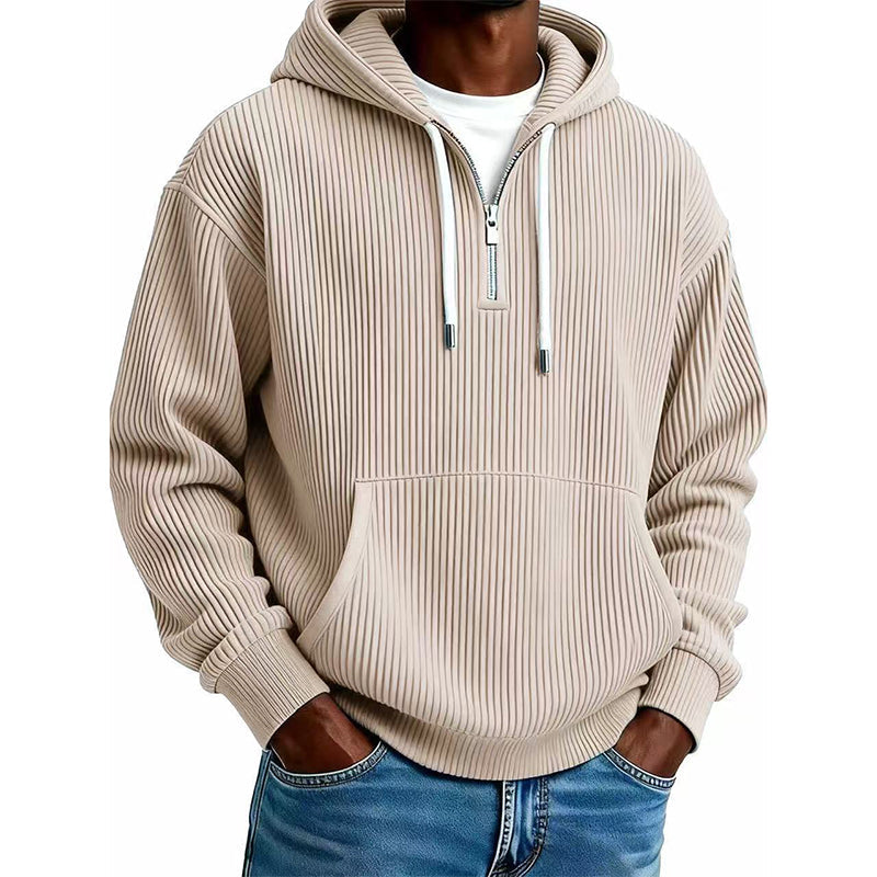 🔥Beliebtes Produkt ！✨Herren-Casual-Cord-Hoodie mit Halb-Reißverschluss