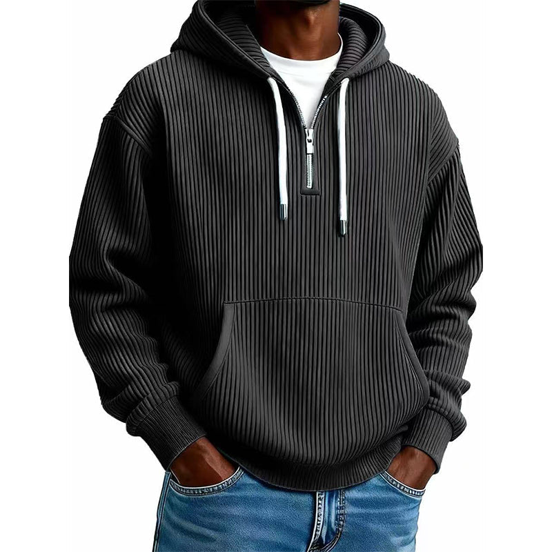 🔥Beliebtes Produkt ！✨Herren-Casual-Cord-Hoodie mit Halb-Reißverschluss