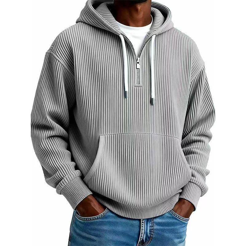 🔥Beliebtes Produkt ！✨Herren-Casual-Cord-Hoodie mit Halb-Reißverschluss