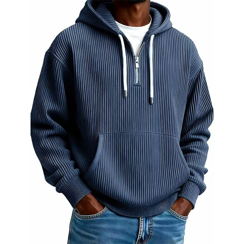 🔥Beliebtes Produkt ！✨Herren-Casual-Cord-Hoodie mit Halb-Reißverschluss