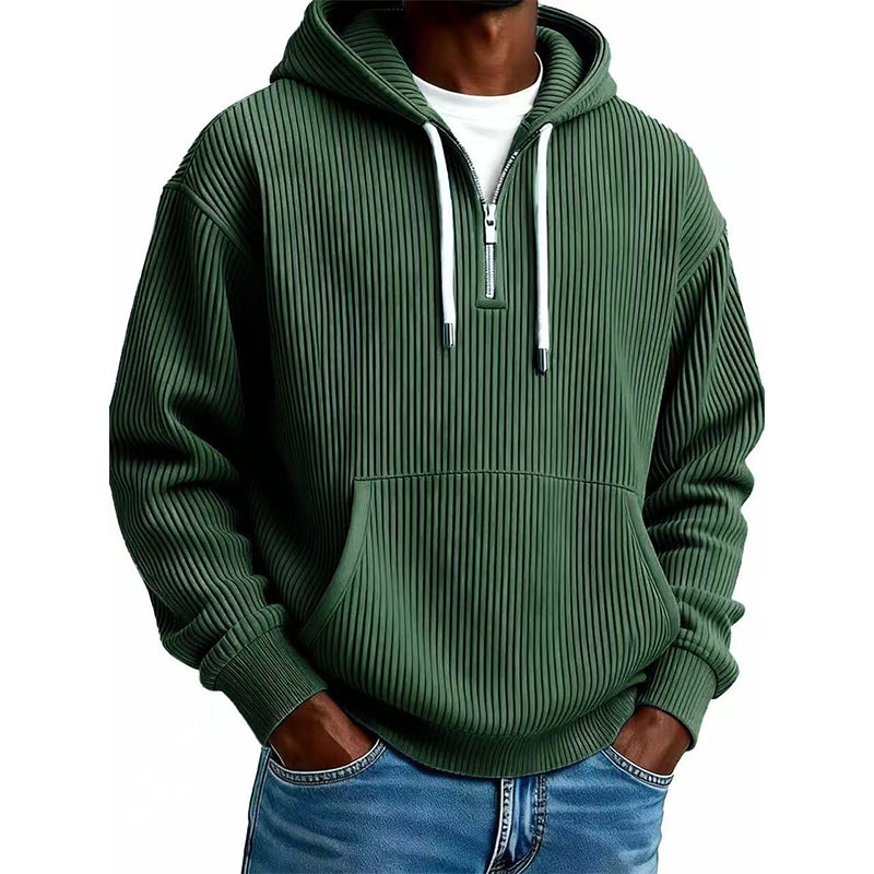 🔥Beliebtes Produkt ！✨Herren-Casual-Cord-Hoodie mit Halb-Reißverschluss