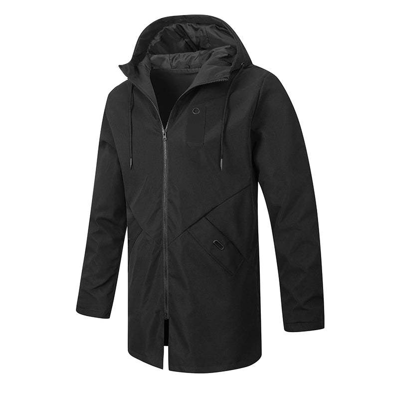 🔥Beliebtes Produkt ！✨Herren-Windbreaker-Trenchcoat mit Kapuze, mittlere Länge