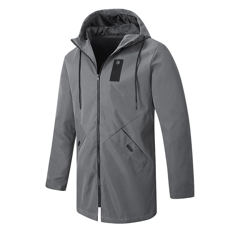 🔥Beliebtes Produkt ！✨Herren-Windbreaker-Trenchcoat mit Kapuze, mittlere Länge