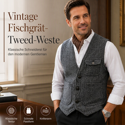 📢📢50%Rabatt!!!🎉✨Herren-Casual-Vintage-Weste mit V-Ausschnitt