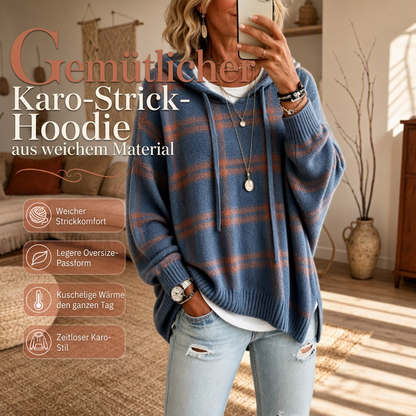 📢📢50%Rabatt!!!🎉✨Retro-Karierter Kapuzenstrickpullover für Damen
