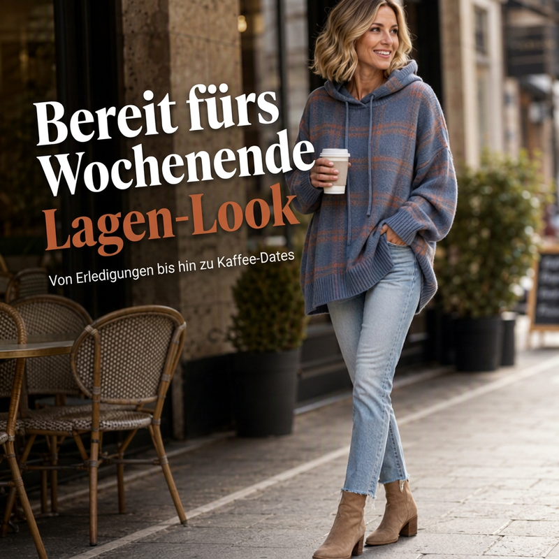 📢📢50%Rabatt!!!🎉✨Retro-Karierter Kapuzenstrickpullover für Damen