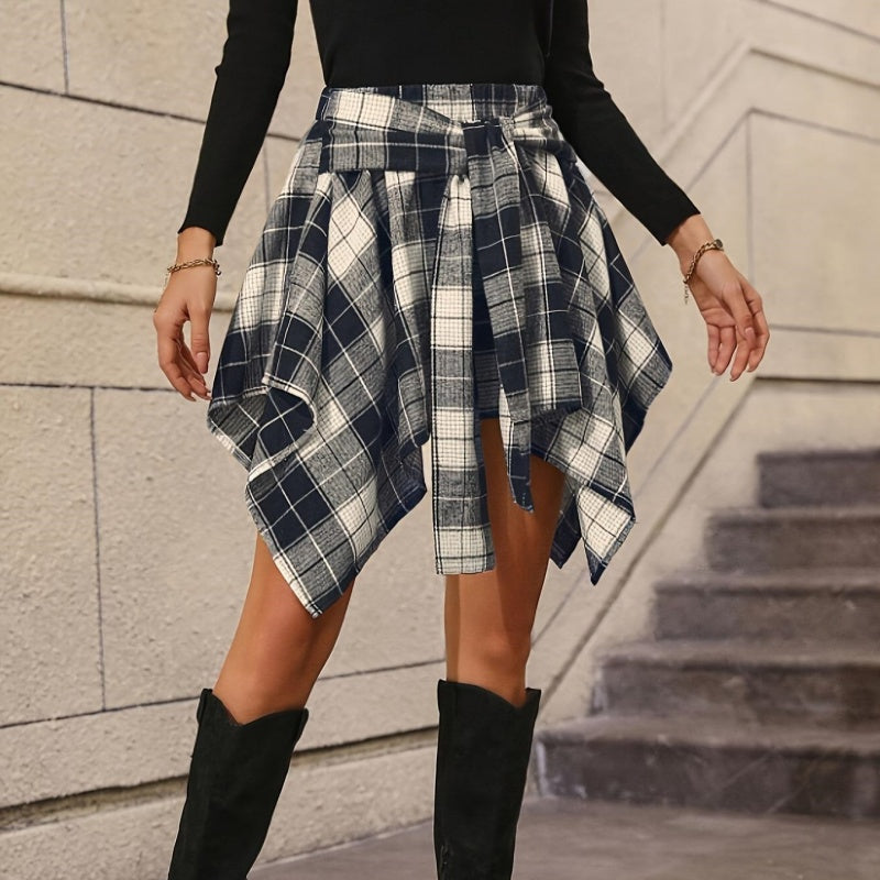📢🎉50%Rabatt!!!🛍️✨Karierter Faltenrock mit hoher Taille für Damen