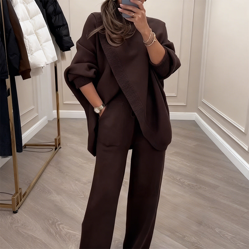 🔥Beliebtes Produkt ！✨Damen Oversize-Pullover & Hose Set