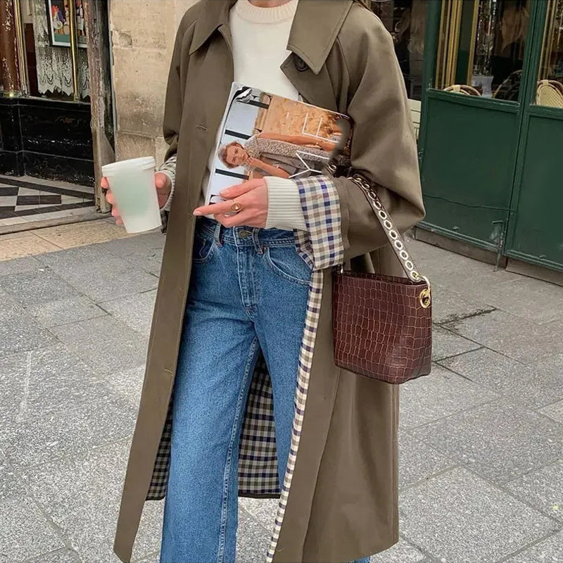 📢📢50%Rabatt!!!🎉✨Einreihiger Trenchcoat mit Hemdkragen für Damen
