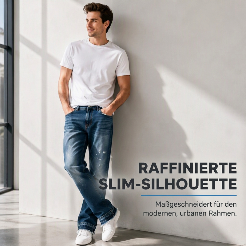 🔥Beliebtes Produkt ！✨Herren-Jeans im Urban-Streetstyle, Farbspritzer-Optik, used-look Denim