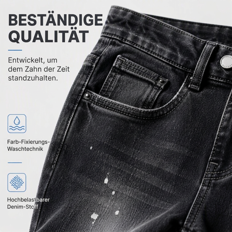 🔥Beliebtes Produkt ！✨Herren-Jeans im Urban-Streetstyle, Farbspritzer-Optik, used-look Denim