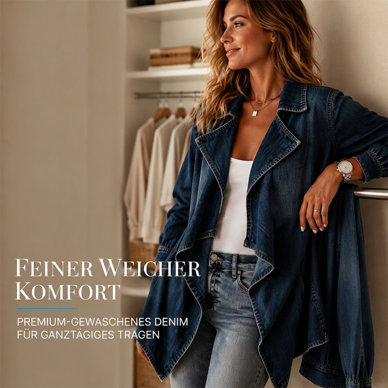 🔥Beliebtes Produkt ！✨Jeans-Trenchjacke für Damen mit offenem Schnitt