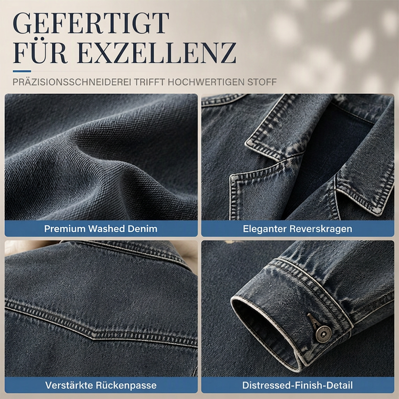 🔥Beliebtes Produkt ！✨Jeans-Trenchjacke für Damen mit offenem Schnitt