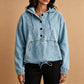 📢📢50%Rabatt!!!🎉✨Legere Jeans-Kapuzenjacke mit Knopfleiste für Damen