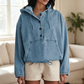 📢📢50%Rabatt!!!🎉✨Legere Jeans-Kapuzenjacke mit Knopfleiste für Damen