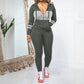 📢📢50%Rabatt!!!🎉✨2-teiliges Set aus Kapuzenpullover mit Reißverschluss und Leggings für Damen