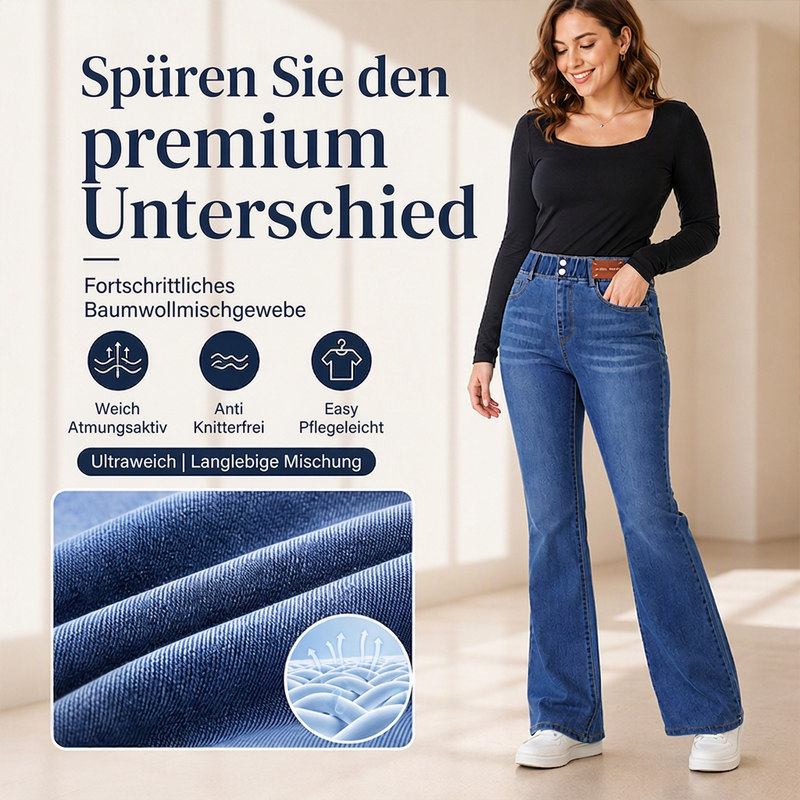 📢📢50%Rabatt!!!🎉✨Damen Schlagjeans mit hohem elastischem Bund