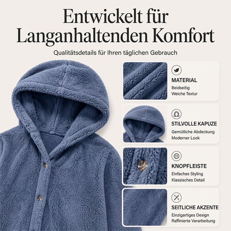 📢📢50%Rabatt!!!🎉✨Locker sitzende Plüschjacke mit Kapuze für Damen
