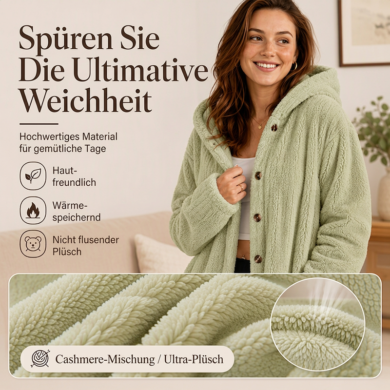 📢📢50%Rabatt!!!🎉✨Locker sitzende Plüschjacke mit Kapuze für Damen