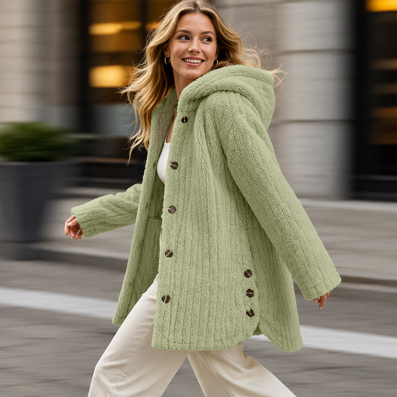 📢📢50%Rabatt!!!🎉✨Locker sitzende Plüschjacke mit Kapuze für Damen