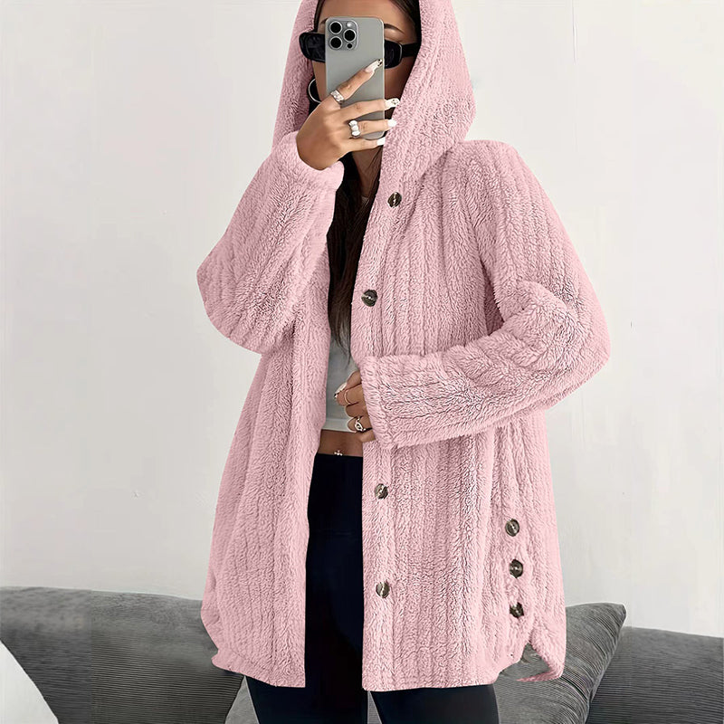 📢📢50%Rabatt!!!🎉✨Locker sitzende Plüschjacke mit Kapuze für Damen