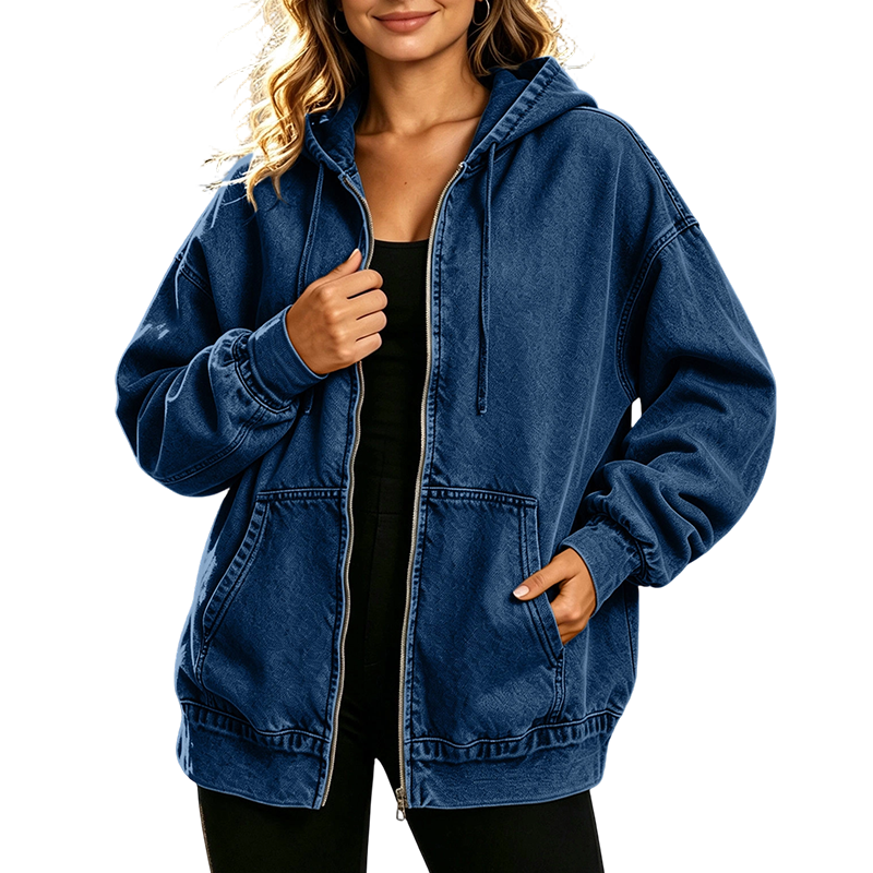 📢📢50%Rabatt!!!🎉✨ Lässiger Denim-Look mit mehr Layering-Freiheit – Damen Kapuzenjacke