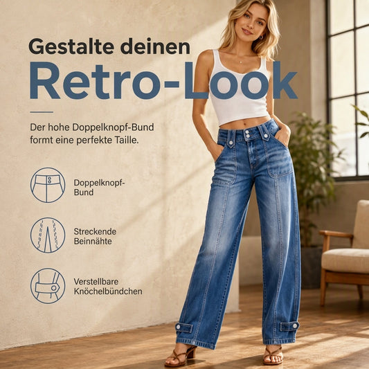 🔥Beliebtes Produkt ！✨Retro-Weitbeinjeans für Damen