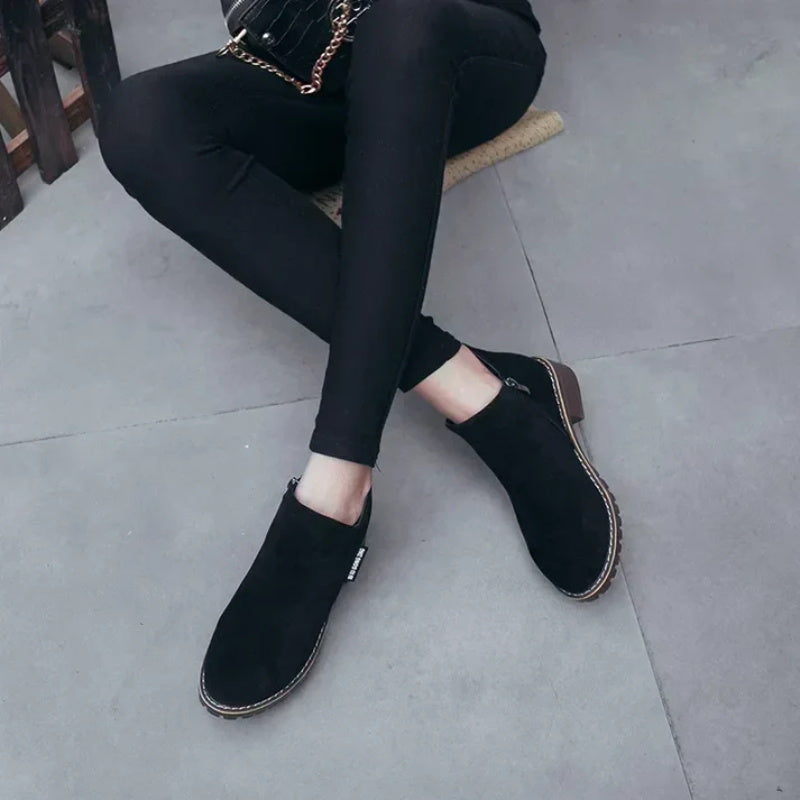 🔥Frühherbst -Hot -Umsatz 50%Rabatt 🔥Damen-Stiefeletten mit niedrigem Absatz und seitlichem Reißverschluss