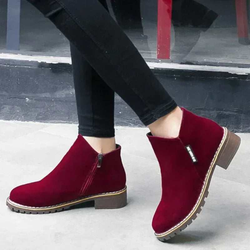 🔥Frühherbst -Hot -Umsatz 50%Rabatt 🔥Damen-Stiefeletten mit niedrigem Absatz und seitlichem Reißverschluss
