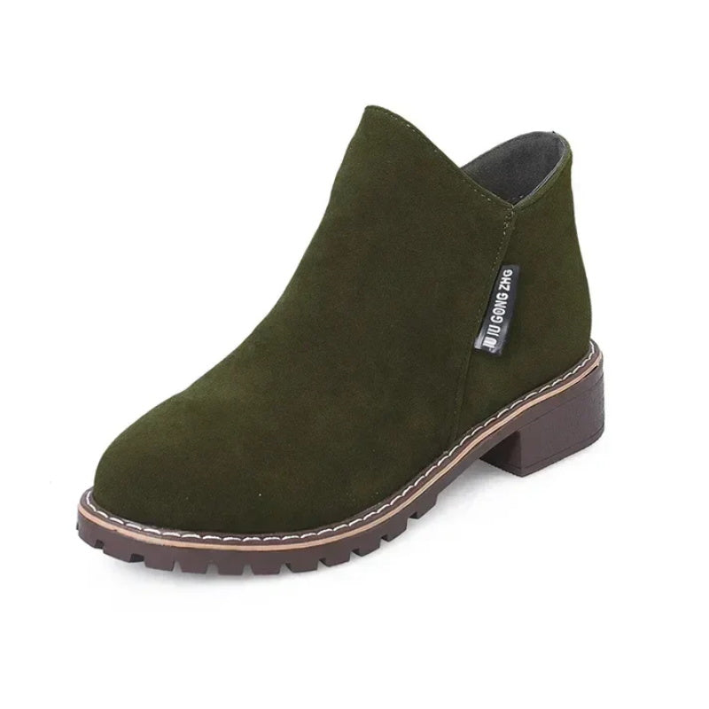 🔥Frühherbst -Hot -Umsatz 50%Rabatt 🔥Damen-Stiefeletten mit niedrigem Absatz und seitlichem Reißverschluss