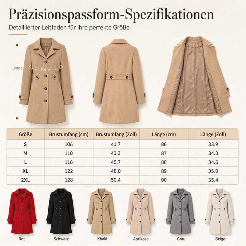 🌟 Der Look, den alle suchen – bei uns 50% günstiger! Elegante taillierte Damen-Mantel mit Knopfleiste