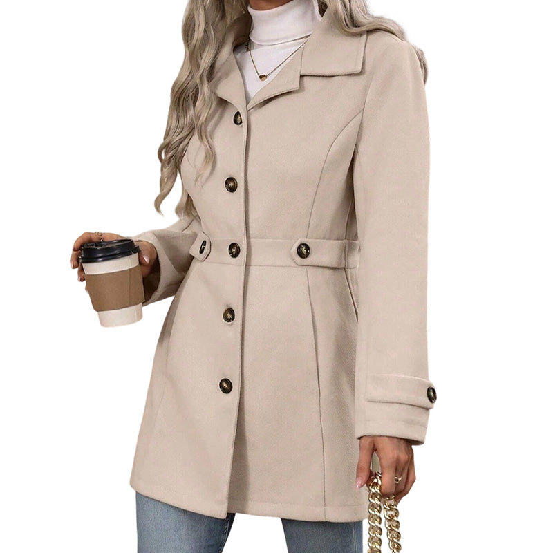 🌟 Der Look, den alle suchen – bei uns 50% günstiger! Elegante taillierte Damen-Mantel mit Knopfleiste