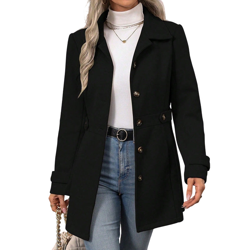 🌟 Der Look, den alle suchen – bei uns 50% günstiger! Elegante taillierte Damen-Mantel mit Knopfleiste