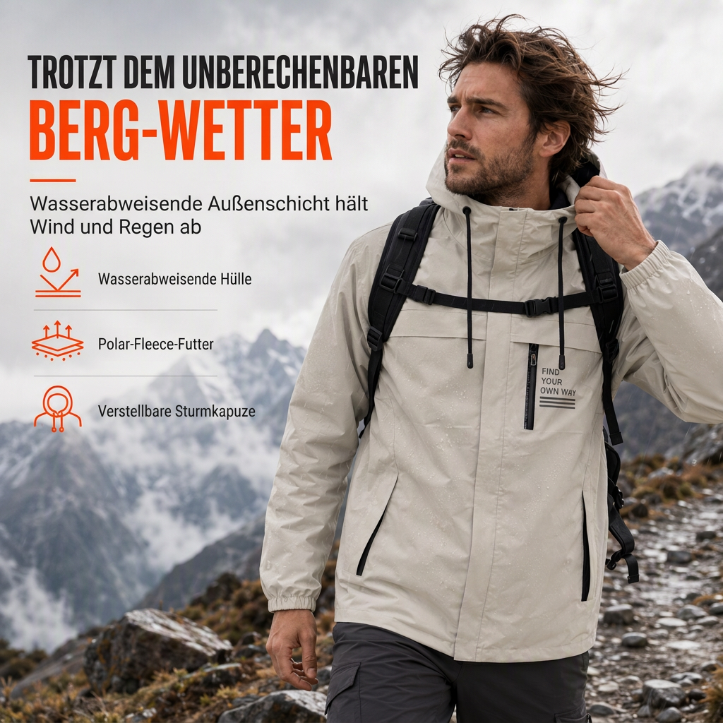 🔥Beliebtes Produkt ！✨Herren-Outdoor-Windjacke mit abnehmbarer Kapuze