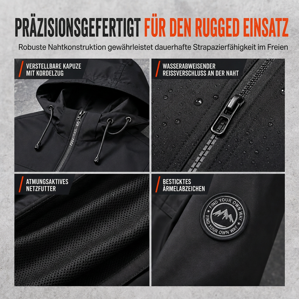 🔥Beliebtes Produkt ！✨Herren-Outdoor-Windjacke mit abnehmbarer Kapuze
