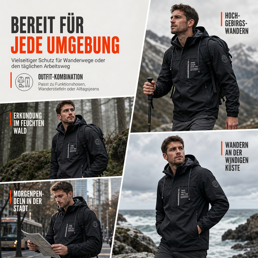 🔥Beliebtes Produkt ！✨Herren-Outdoor-Windjacke mit abnehmbarer Kapuze