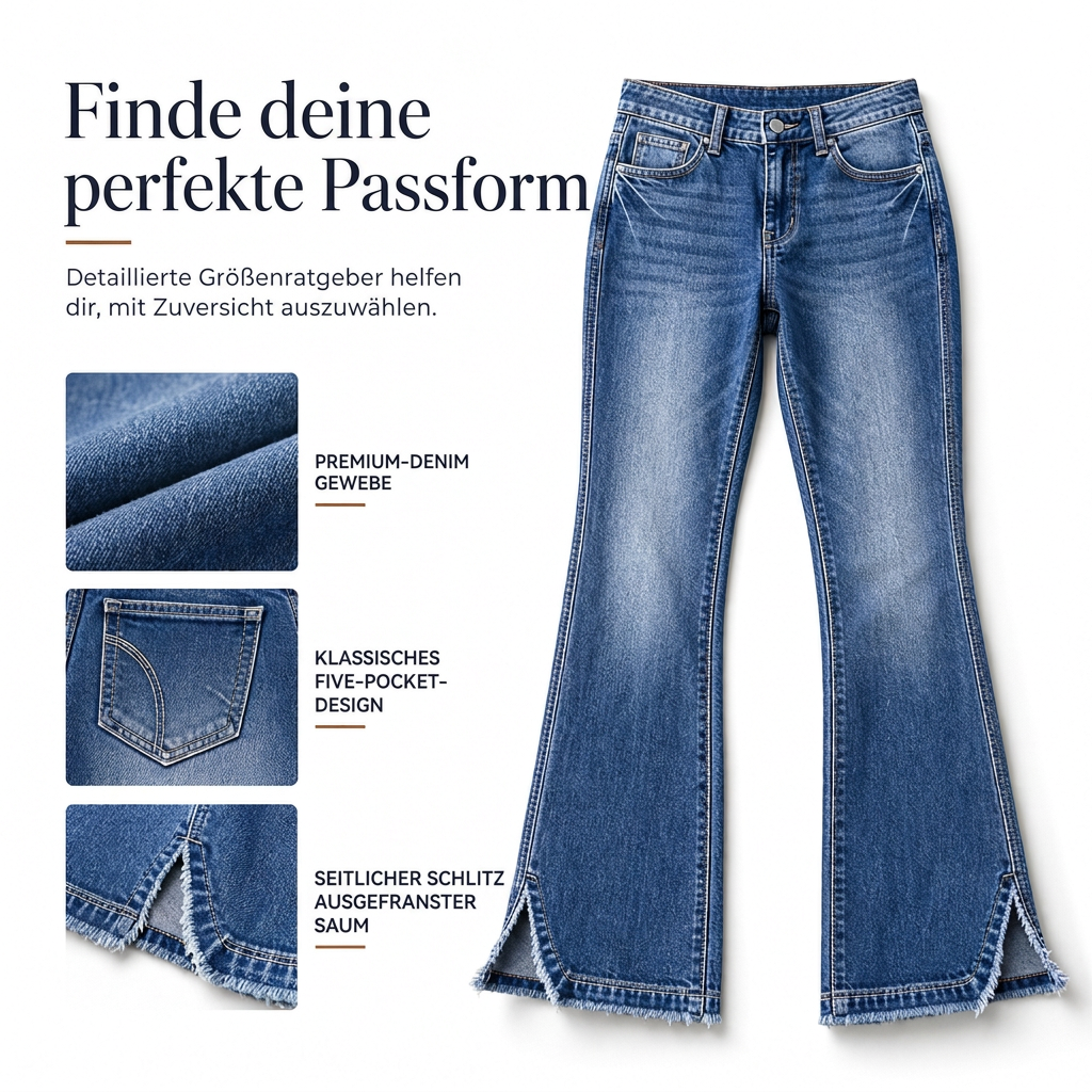 🔥Beliebtes Produkt ！✨Damen Retro Schlagjeans mit hoher Taille aus Denim