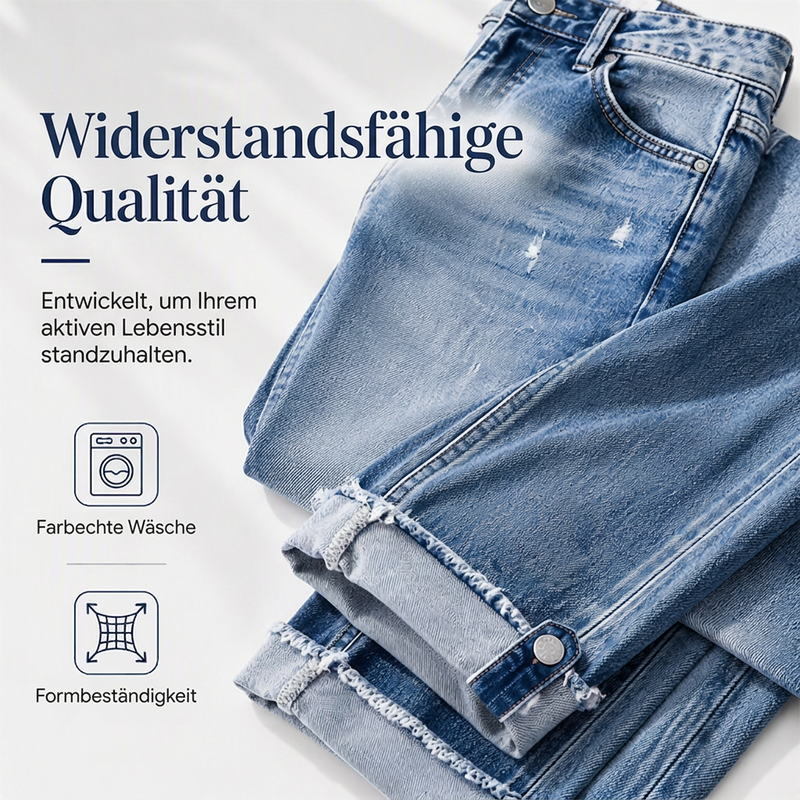 🔥Beliebtes Produkt ！✨Damen-Jeans mit geradem Bein und Destroy-Effekten im Casual-Stil