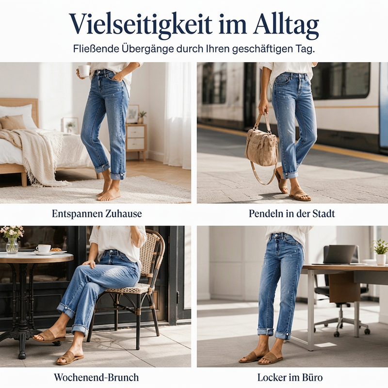 🔥Beliebtes Produkt ！✨Damen-Jeans mit geradem Bein und Destroy-Effekten im Casual-Stil