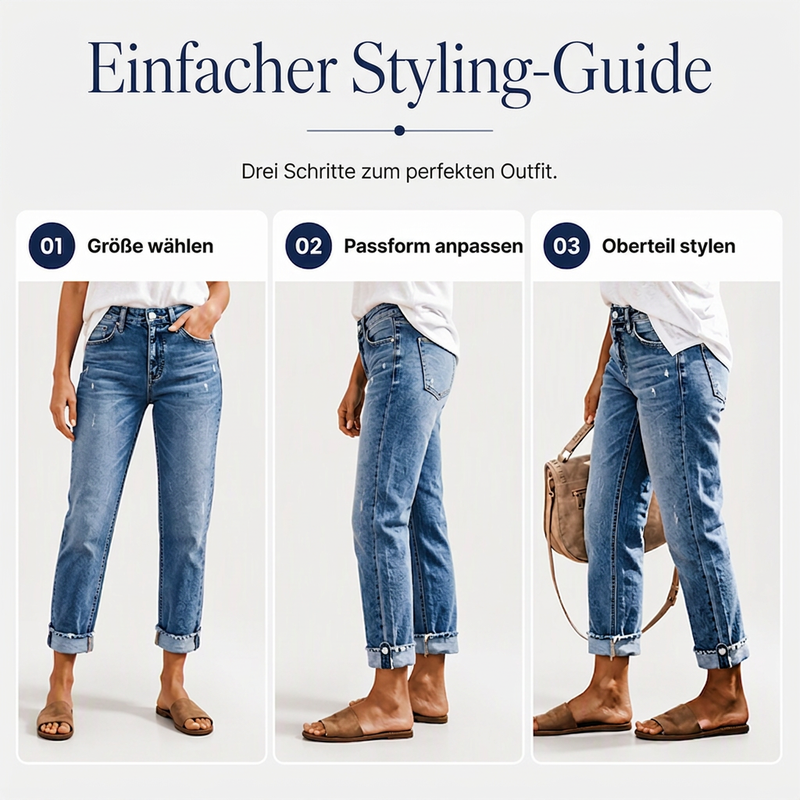 🔥Beliebtes Produkt ！✨Damen-Jeans mit geradem Bein und Destroy-Effekten im Casual-Stil