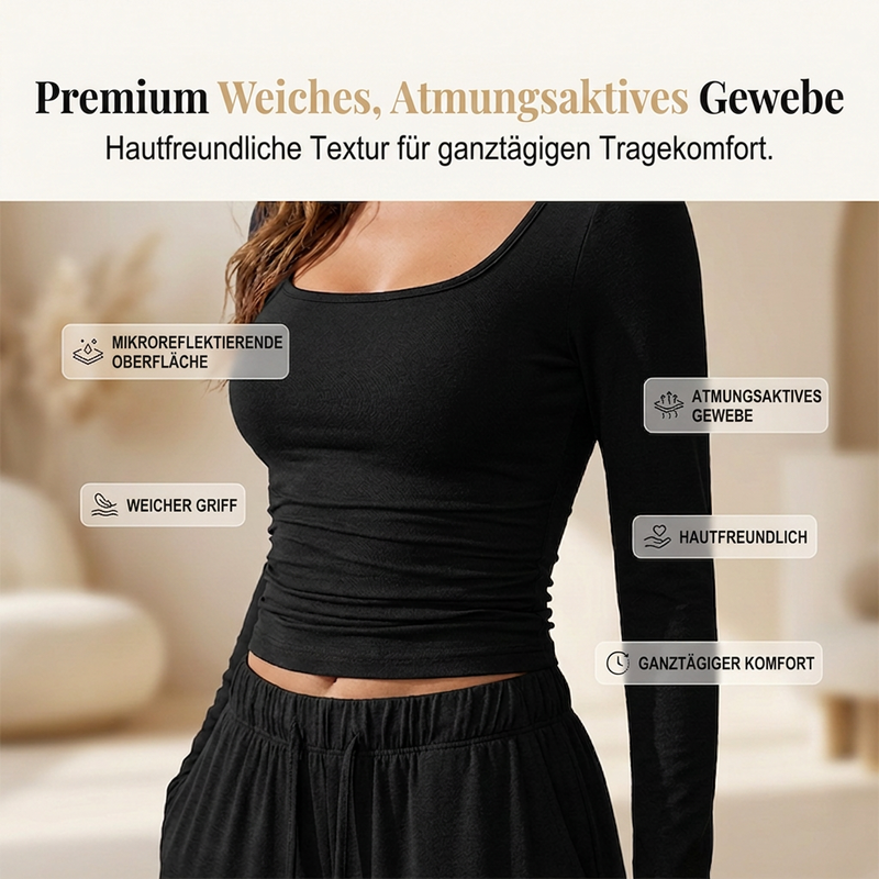 📢📢50%Rabatt!!!🎉✨Damen-Set mit eckigem Ausschnitt und weitem Bein