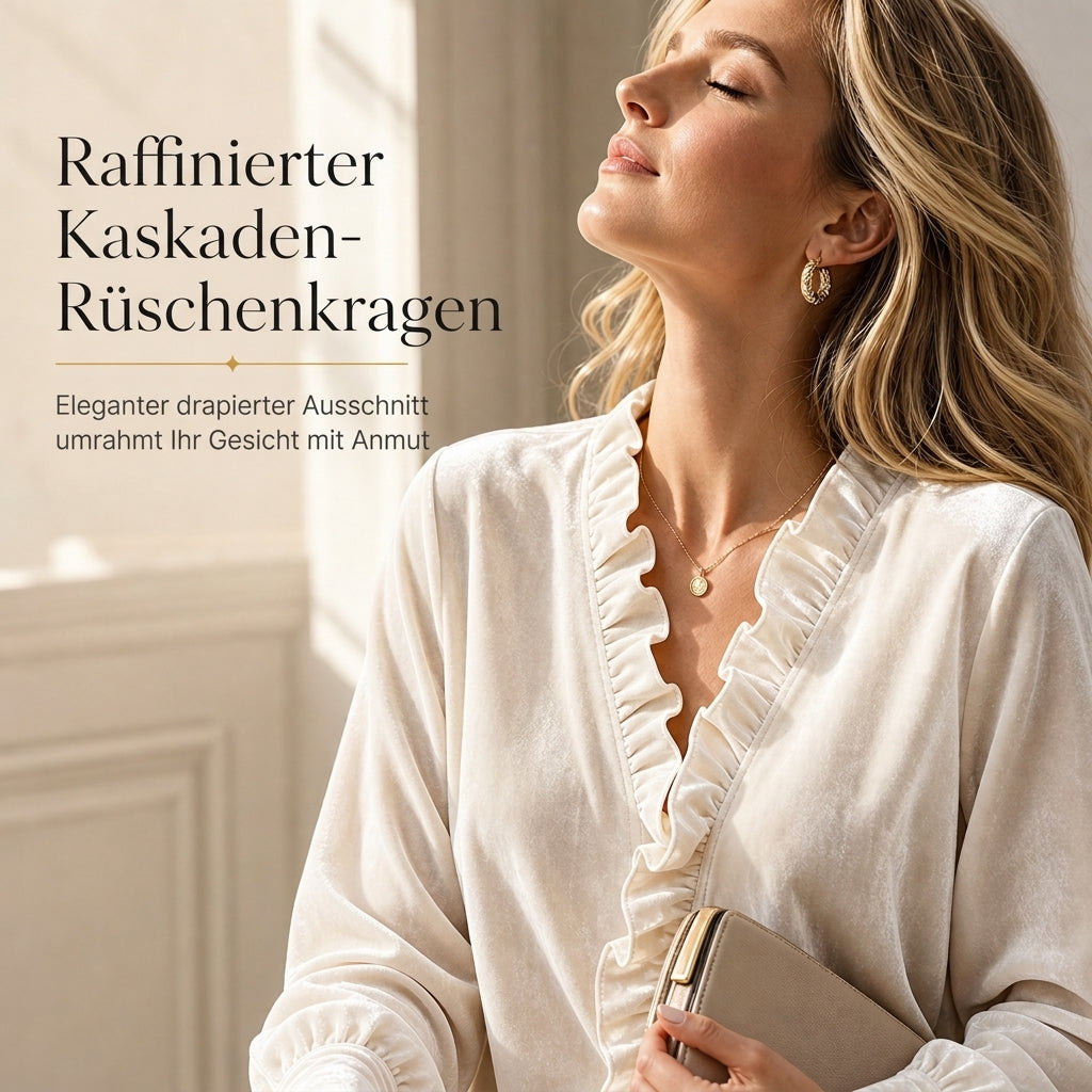 🔥Beliebtes Produkt ！✨Elegante Samtbluse mit langen Ärmeln für Damen